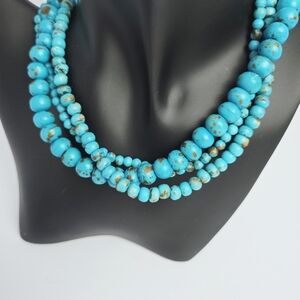 Vintage Multi-Strand Faux Turquoise Bead Necklace